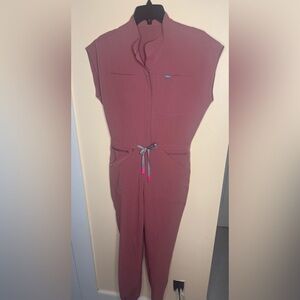 Figs Scrub Jumpsuit in Mauve